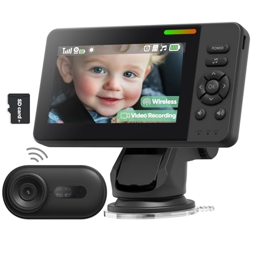 Elzeeo Wireless Baby Car Camera with 1080P Advanced Night Vision and 32H Battery