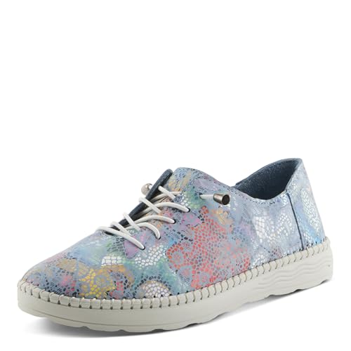Spring Step Women's Garner Slip-On Sneakers - Floral Design, Removable Insoles, Leather Upper, Made in Turkey