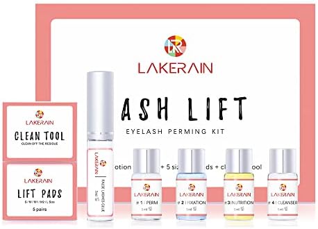 lakerain Lash Lift Kit, Eyelash Perm Kit, Professional Eyelash Lash Extensions, Lash Curling, Semi-Permanent Curling Perming Suitable For Salon & Home Use