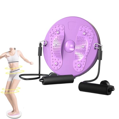 Twist Core，planche De Torsion À La Taille，Avec Corde De Traction Et Massage Des Pieds Supporte 100 Kg，Convient Sport Maison Pour Maigrir Purple,27 * 27CM