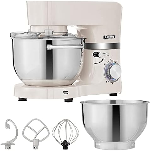 Arebos 1500W Stand Mixer with Bowls Cover