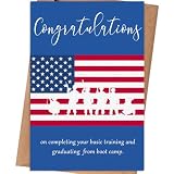 gerdiny Boot Camp Graduation Card, Military Basic Training Congrats Card for Him Her, New Soldier Graduation Gift