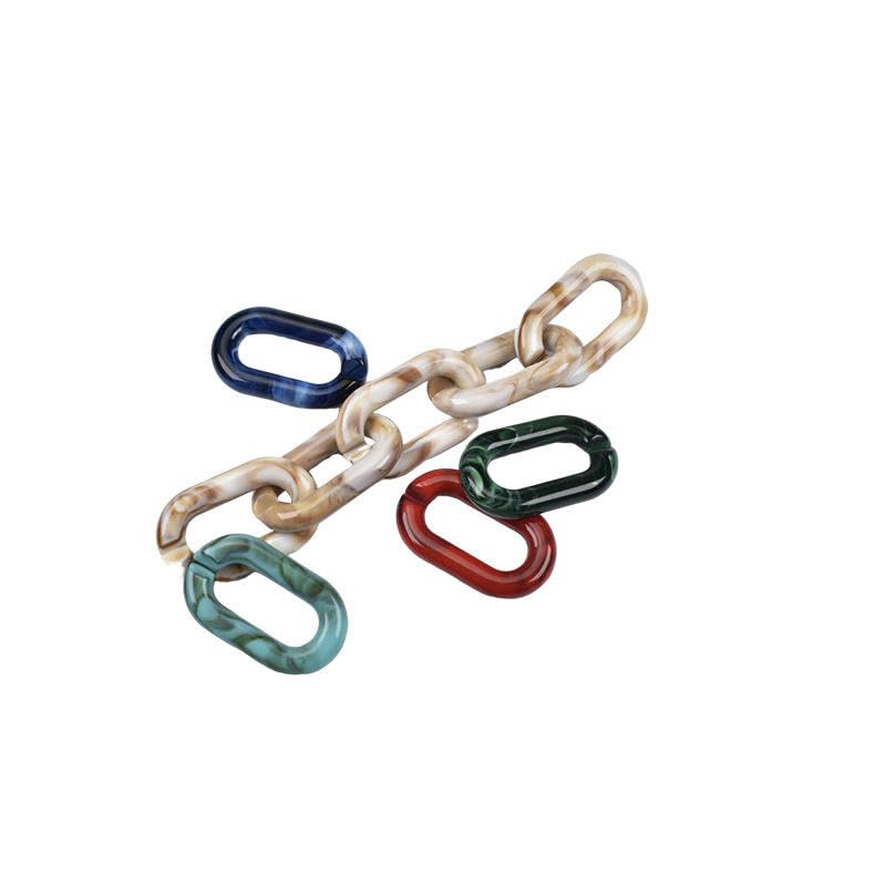 Anelli Quick Link in Acrilico da 100 Pezzi Multicolor 24x39mm(Double Color Powder)