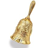 Hourwof Hand Bell,Metal Dinner Bell Decorative Wedding Bells Service Bell Call Bell Christmas Bell,G