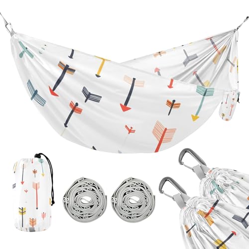 ATTX Colorful Arrows Camping Hammock - Lightweight & Portable Hammocks, Heavy Duty 330lbs Capacity for Indoor, Hiking, Backpacking, Travel, Backyard, Beach#552