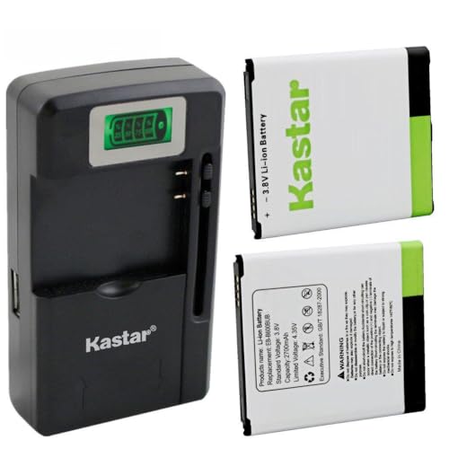 Kastar Galaxy S4 Battery (2-Pack Without NFC) and Intelligent mini Travel Charger Replacement for Samsung Galaxy S4, S IV, I9505, M919, I545, I337, L720, EB-B600BUB, EB-B600BUBESTA