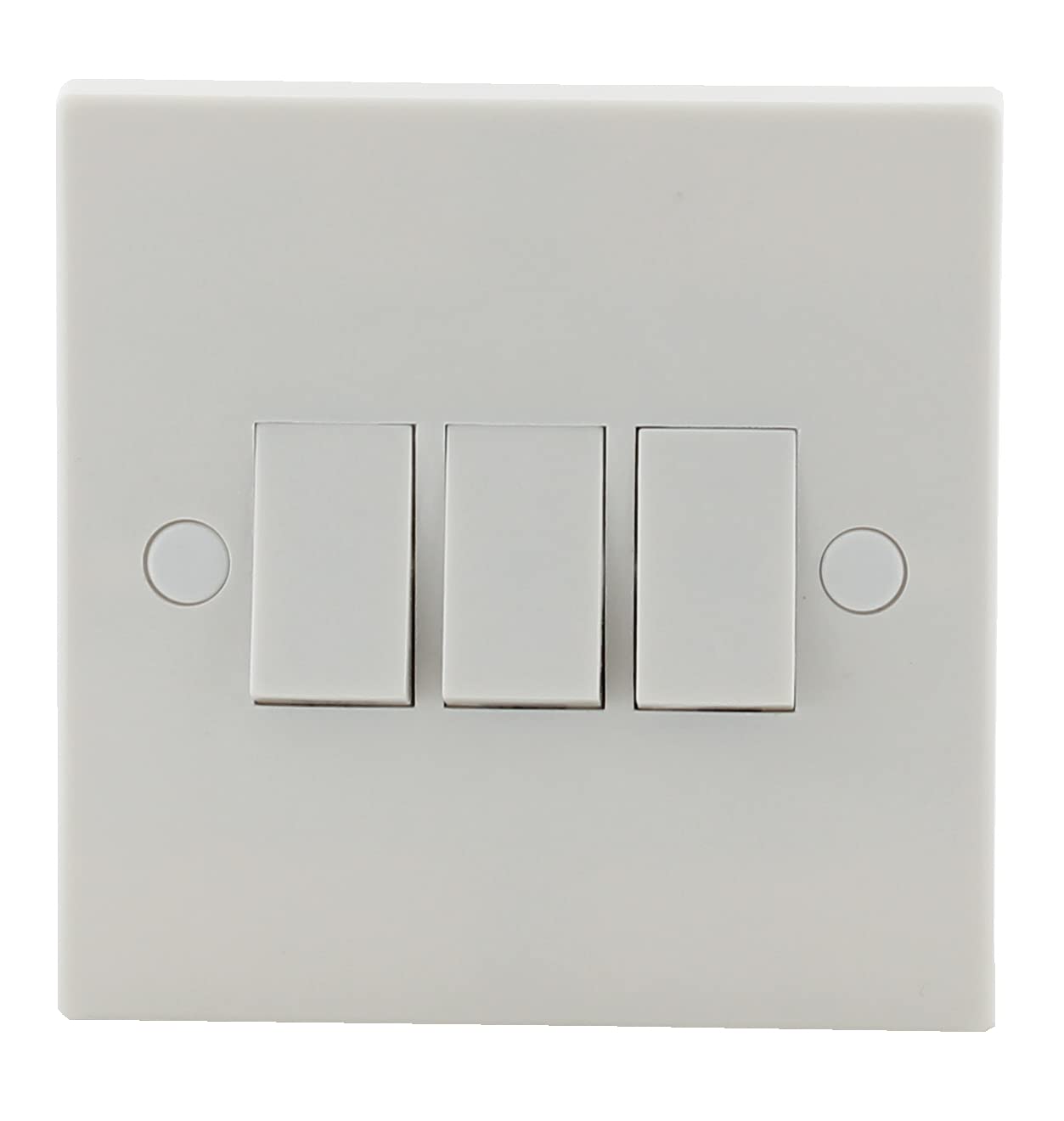 3 Gang 2 Way Electric Wall Light Switch White Rocker Standard Square 10 Amp By 4Trade - BS EN 60669
