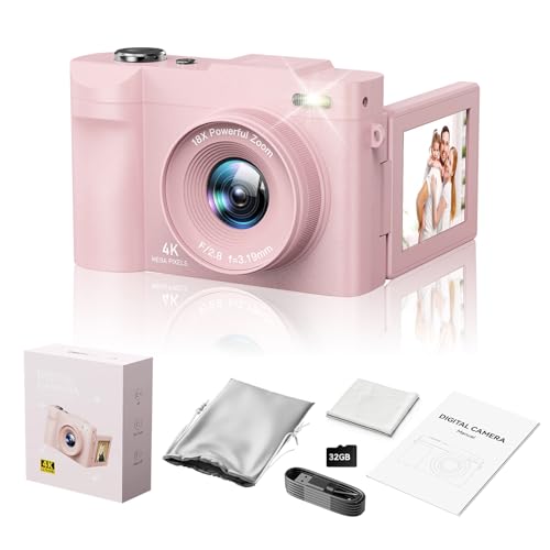 ʐ^p4KfW^J - 50MP I[gtH[JX VlogJ 2.8C` 180°tbvXN[t 18{fW^Y[ RpNg|Cg&V[gJ 32GB TFt YouTubeAsASҁAsN