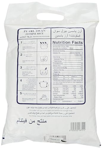 Pearl Swan Fragrant Milagrosa Beras Wangi Jasmine Rice, 5 Kg