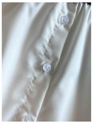 Image of SweatyRocks Girl's Color Block Collar Blouse Button Front Ribbed Knit Long Sleeve Dress Shirts