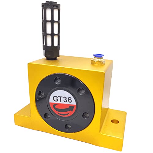 zoyfayl GT36 G 3/8\'\' Pneumatic Air Turbine Vibrator Silent Golden GT Series Industrial Pneumatic System Components Turbine Vibrators with Muffler (1)