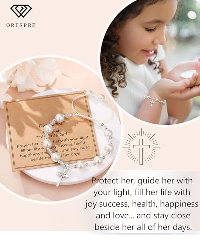 Image of Infinity Cross Bracelet for Girls Baptism First Communion Easter Confirmation Birthday Christmas Gifts