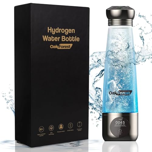 Oakforest Portable Hydrogen Water Bottle with SPE PEM Technology | OLED Display USB Rechargeable High-Efficiency Hydrogen Rich Water Cup from 1500 up to 3000 PPB with Ionizer Membrane | 270ml