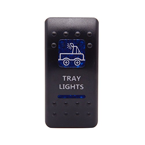 Cllena Tray Lights Rocker Switch On/Off Blue Led Light 20A 12V 5Pin #TOP1
