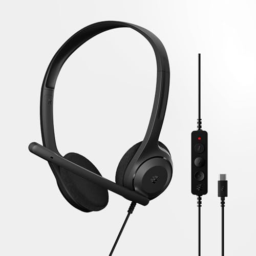 EPOS C1 USB C Cuffie Cablate - Audio HiFi, Microfono Avanzato con Cancellazione del Rumore, Vestibilità Ergonomica per Lunghe Sessioni, Cuffie On-Ear, Ottime per Ufficio e Casa, Certificato Chromebook