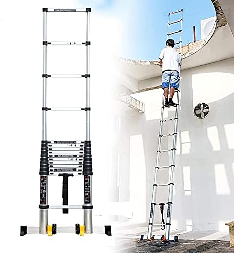 FLEAGE Outdoor Telescoping Ladder Extension Ladder Tall Aluminum Telescoping Ladder 7m / 8m, Heavy Duty Extension Ladder for Dock/Boat/Roof Top Tent, Folding Longest Extension Ladder (Size : 7M/23FT)