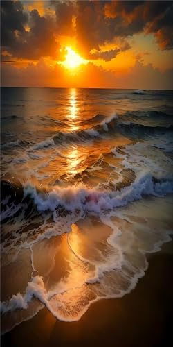 Kit complet de peinture diamant 5D plage et coucher de soleil format géant 80x160cm