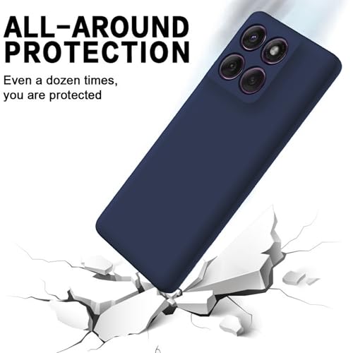 Image of FIRST MART Matte Silicone Back Cover for Motorola Edge 60 Fusion - Blue