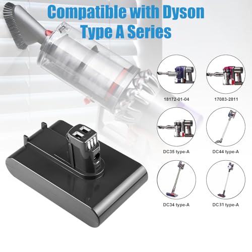 Energup 4000 mAh 22.2 V Replacement Battery for Dyson DC34 DC31 DC35 DC44 Battery Compatible with Dyson Type A Handheld Vacuum Cleaner (Only for Type A) - Image 2