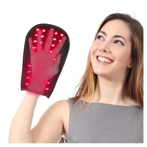 GOURIXIN Guantes De Terapia De Luz Roja para Manos, con 3 Modos De Terapia De Luz Roja con Lámpara Infrarroja Cercana De 660 NM Y 850 NM, para Aliviar El Dolor En Dedos Y Muñecas