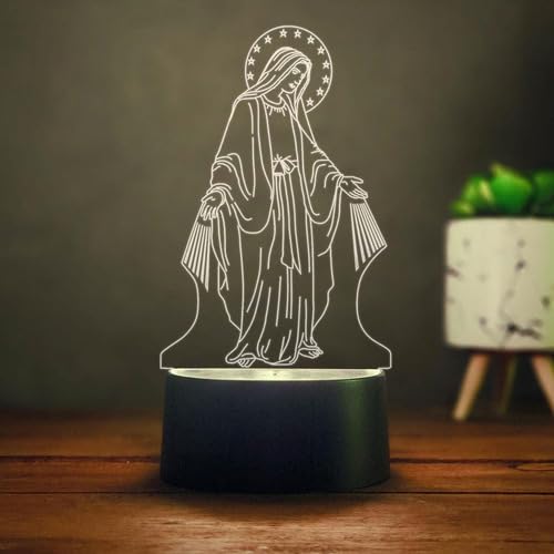 Luminária Led Mesa 3d Abajur Nossa Senhora Das Graças Fé