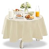 YEMYHOM Spill-Proof Fabric Round Tablecloth for Dining Room, Wedding and Party (60
