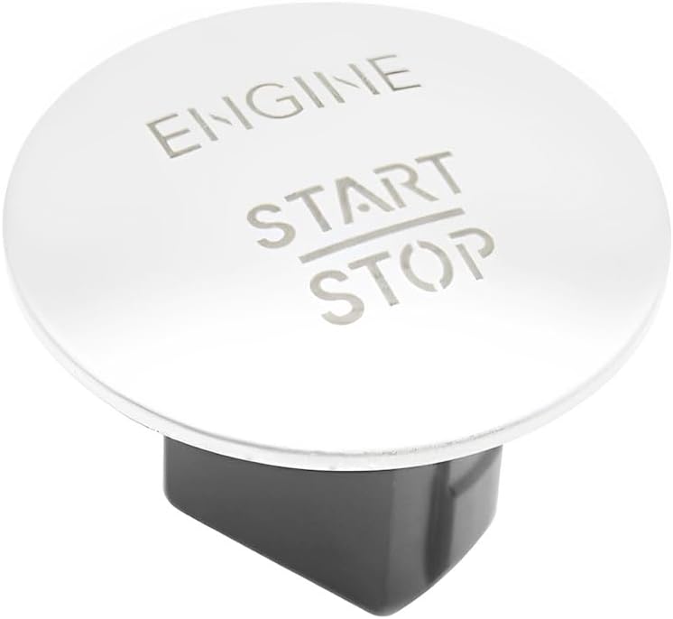 Silver Car Keyless Start Stop Push Button Engine Ignition Switch Cover Replacement for Mercedes-Benz C E S CL M ML GL Class W176 W164 W204 W205 W212 W213 W221
