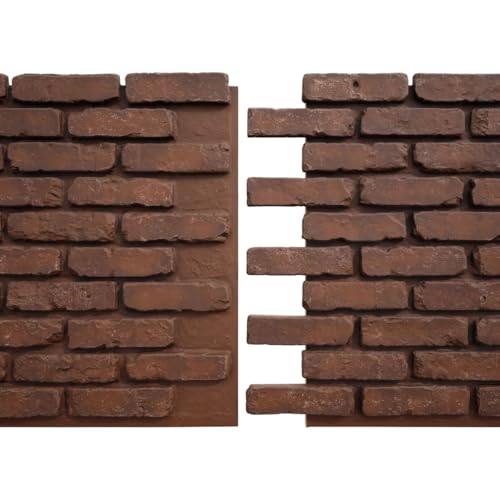 EverStone Aged Brick Faux Brick Panel, 46 7/8"W x 27"H x 1 1/4"D, Pizzeria Color by Ekena Millwork - Image 8