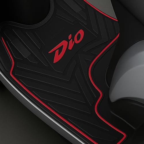 Image of DEEPON Scooter Floor Mat | Dio BS4 Red Custom Fit | Waterproof Anti Slip Rubber Footboard Mat for Dio All Weather Protection