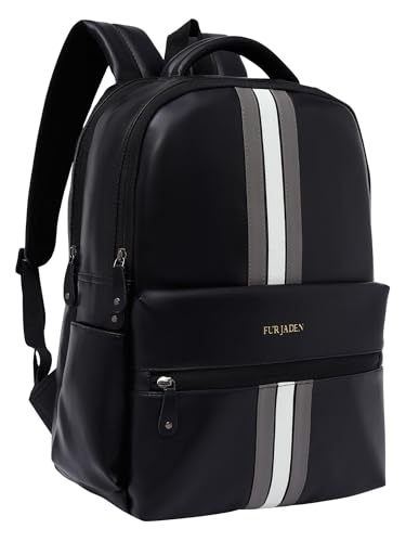 Image of FUR JADEN 15.6 Inch Laptop Backpack I Premium & Durable Vegan Leather I Anti-Theft Pocket I Breathable Air-Mesh I 30L Storage Volume I Men Women I Work Professional & Casual Use