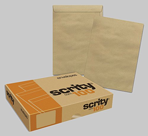 Envelope Saco Kraft Natural Pardo SKN336 260X360 Scrity 100 Unidades
