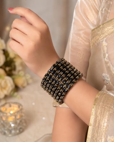Image of JPS Plain and Glossy Finished Raindrop Glass Bangles Set for Women & Girls | Traditional Ethnic Chudi for Wedding, Party & Regular- Set of 12 Pcs of One Colour | Wedding Special