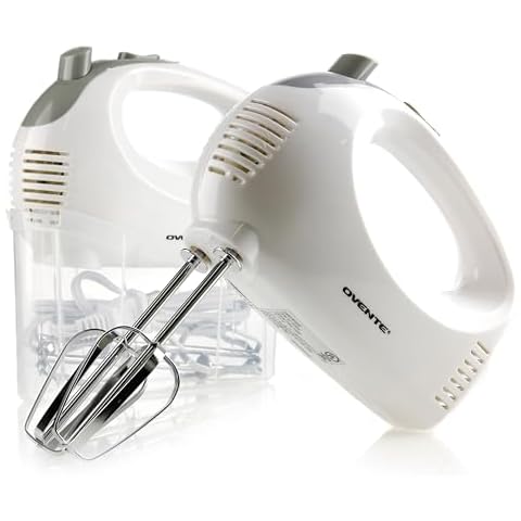 Ovente 5-Speed Hand Mixer with Whisk Beater Attachments Cover