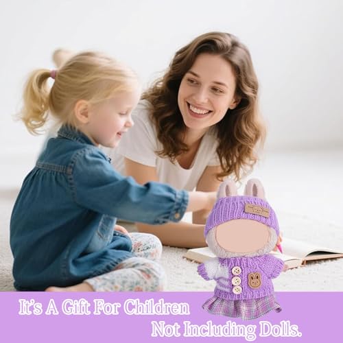 1 Satz Süßes 17cm Lapupu Puppen-Outfit Set - Enthält Fischermütze, Pullover & Hose/Rock Kombination | Stylishes Mix & Match Ensemble für Plüschtier-Liebhaber.