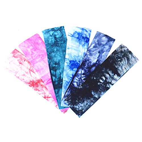 Qiorange 6 Bandeaus Imprimés Souples et élastiques du Sport ou Qui sont Contre Sueur Les Bandeaus Réglables de Différentes Couleurs Les Bandeaus pour Yoga (6 Couleur B Set) Cover