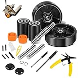 Fit for Crown PTH50 Pallet Jack/Truck Full Wheel Replacement Kit, Pair Steering Wheels 7' x 2', Pair Front Load Roller 2.76'x 3.74', with Pre-Installed Bearings, Axles, PU Tread, Pins, Entry Roller