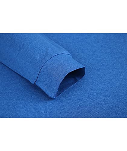 Jacketown Mens Polo Shirts Long Sleeve Work Polo Casual Golf Shirt Activewear Polo(Blue M) #TOP5