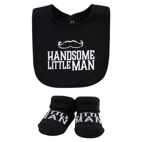 Image of Hudson Baby Unisex Baby Cotton Bib and Sock Set, Tweed Bow Tie, One Size