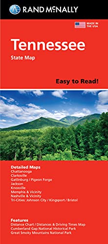 Rand Mcnally Easy To Read Folded Map: Tennessee State Map #TOP17
