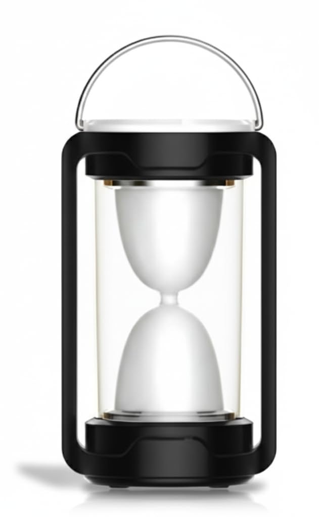 Hourglass LED Solar Lantern, Red, Portable Camping Light with USB and Solar Charging, 7 Brightness Levels,Rechargeable Emergency Light. (Black)-picture-44