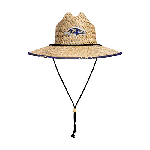 Image of NFL Team Logo Americana Floral Lifeguard Beach Straw Sun Hat