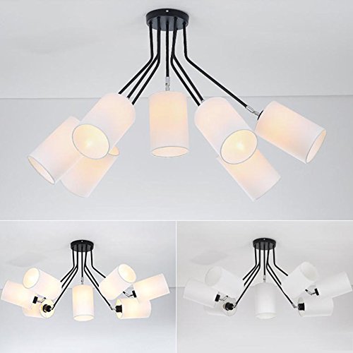 Lustre Moderne Contemporain à 7 lumières, encastré au Plafond, pour Salon ou Chambre à Coucher.