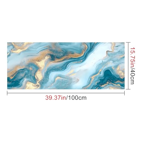Papel tapiz de mármol azul autoadhesivo y extraíble para pared 4