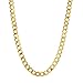 14k REAL Yellow Gold 3.5mm Bevelled Hollow Cuban Curb Chain Necklace with Lobster Claw Clasp - 20