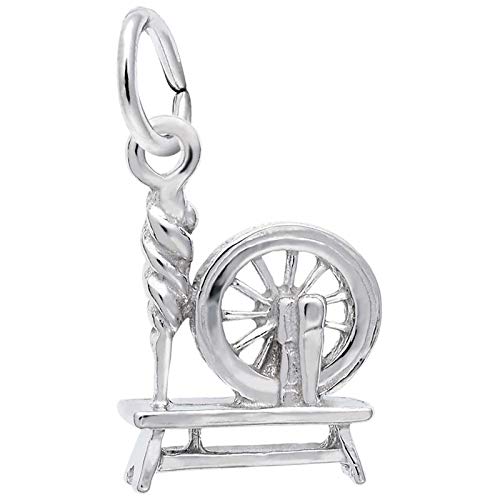 Rembrandt Charms Spinning Wheel Charm, Sterling Silver