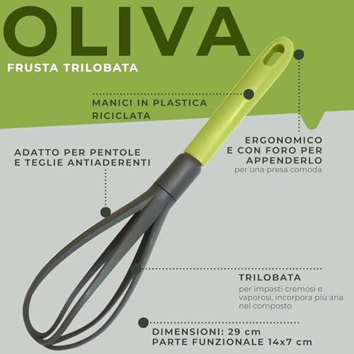 Fackelmann Frusta da cucina con manico in plastica riciclata, materiale parte funzionale in nylon resistente alle alte temperature, dimensioni 30x6x5.5 cm - immagine 3
