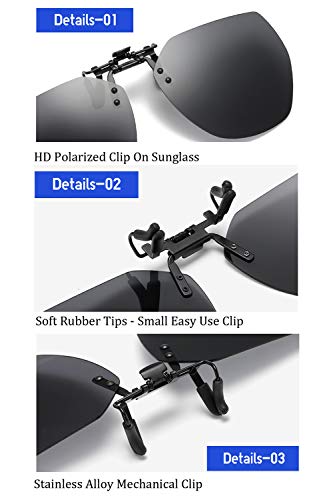 Polarized Clip-on Flip Up Rimless Sunglasses for Prescription Glasses4