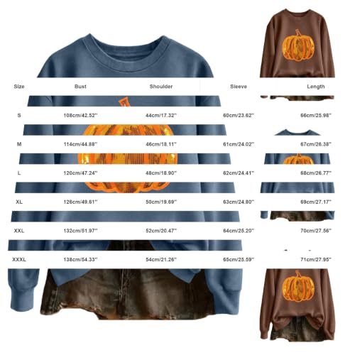 YOLAI Halloween Sweatshirts For Women Cute Sequin Pumpkin Fall Pullover Orange-A 3Xl - image 7