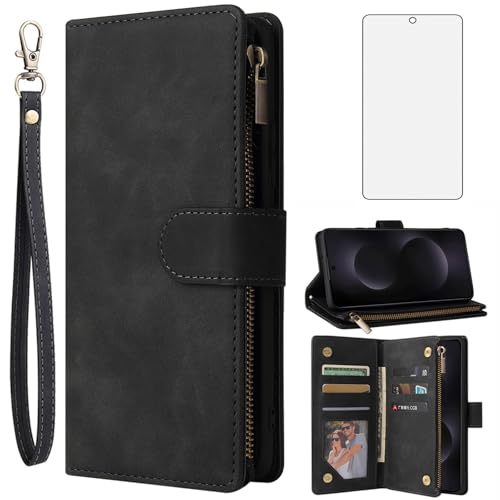 Housse Samsung S25 Edge Asuwish en cuir avec porte-cartes pour vos sorties