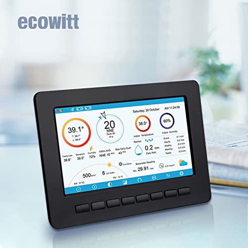 ECOWITT HP2551 WiFi Stacja pogodowa Duży ekran TFT z zasilaniem energią słoneczną 7-w-1 Outdoor..